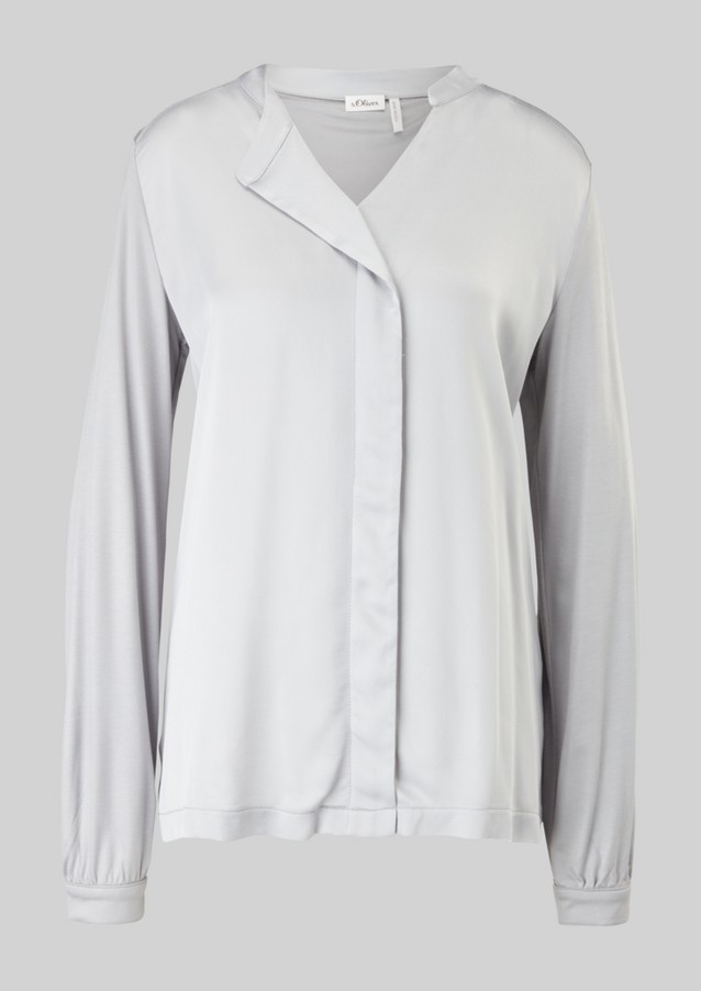 Femmes Shirts & tops | Blouse en viscose à devant en satin - HH39827