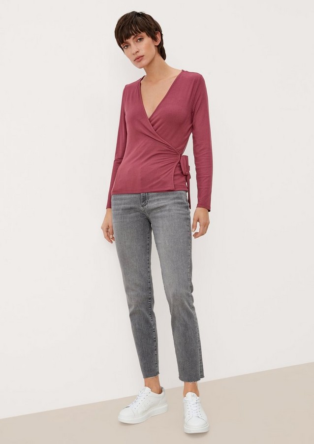 Damen Shirts & Tops | Langarmshirt mit Wickeldetail - HM70246