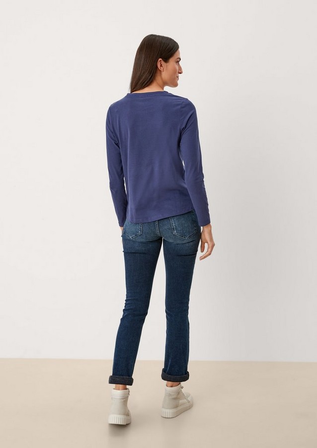 Damen Shirts & Tops | Basic-Langarmshirt mit rundem Saum - IR86262