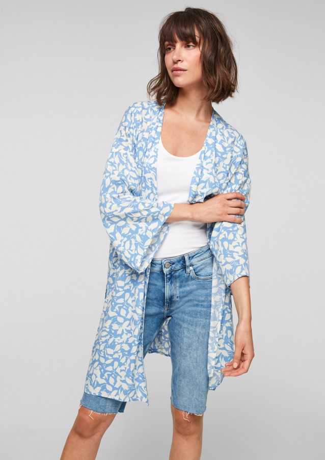 Damen Ponchos & Kimonos | Blusen-Blazer mit Allovermuster - QU76825
