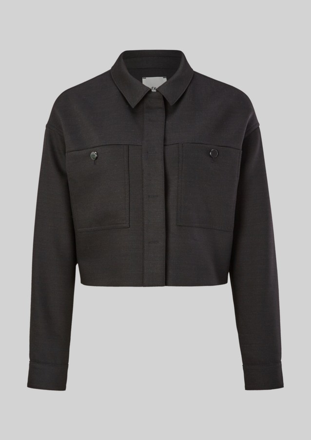 Women Jackets | Short jacket with a flap pocket - PQ04216