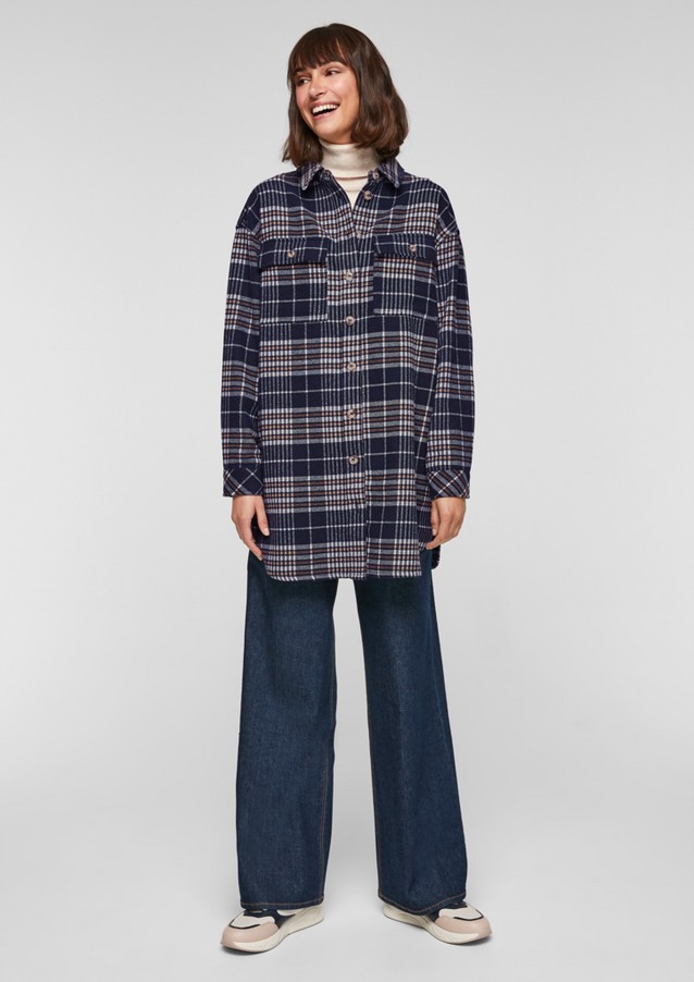 Women Jackets | Long overshirt with a check pattern - CI17053