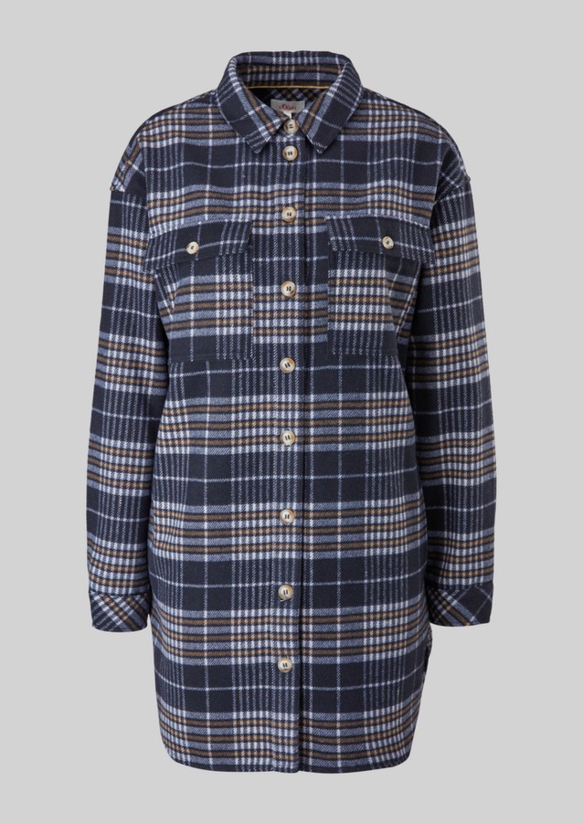 Women Jackets | Long overshirt with a check pattern - CI17053