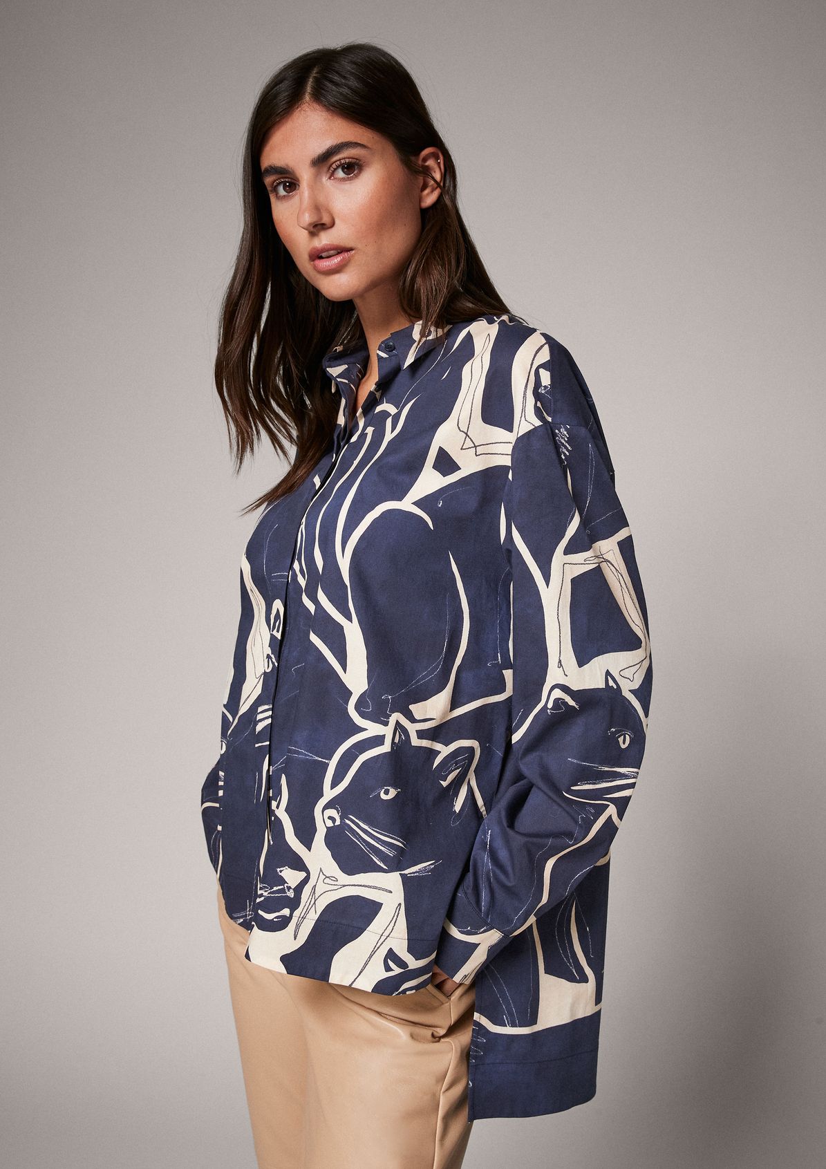 Patterned shirt blouse from comma