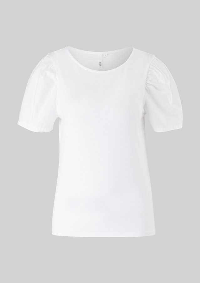 Damen Shirts & Tops | Materialmix-Shirt mit Puffärmeln - FC23198
