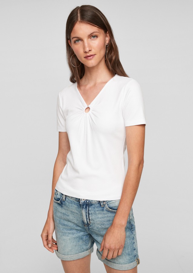 Femmes Shirts & tops | Haut côtelé orné d’un anneau - WG64019