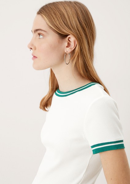 Damen Shirts & Tops | Rippshirt mit Streifen-Detail - KJ09076