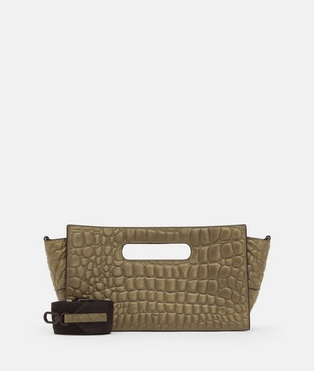 Leather clutch with crocodile embossing from liebeskind