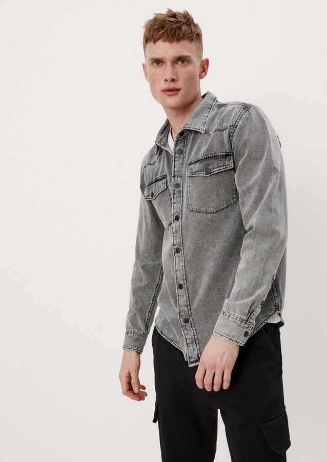 Hommes Chemises | Regular : chemise à patte de boutonnage pressionnée - UR95271