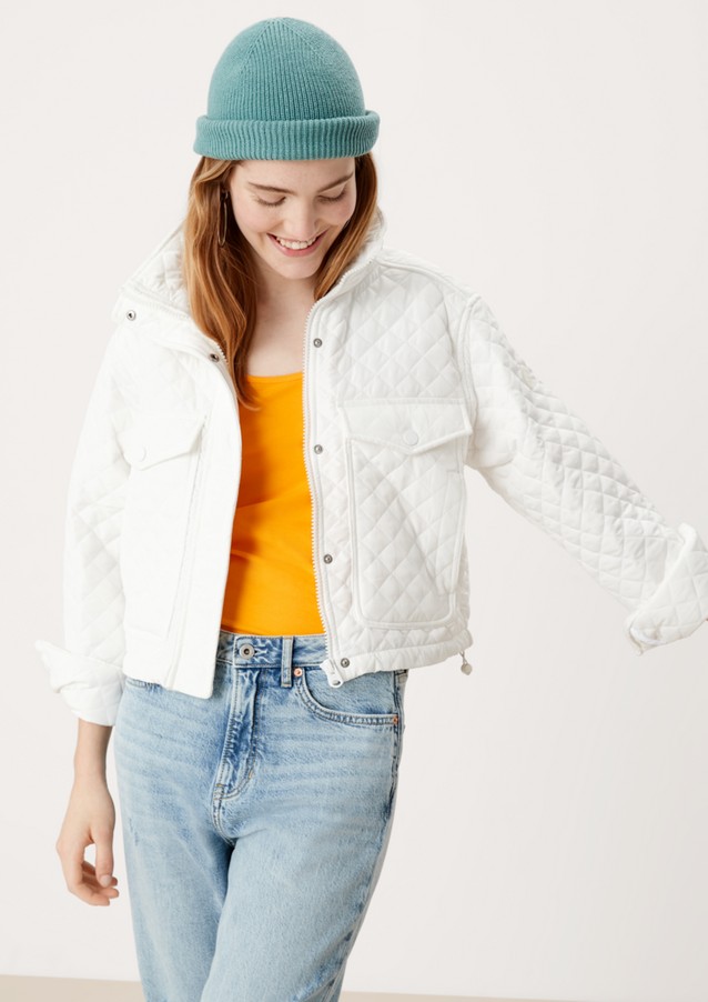 Women Jackets | Quilted jacket with a stand-up collar - MZ57554