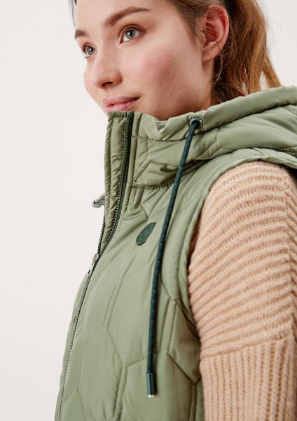 Women Jackets | Quilted body warmer with a hood - HM09783