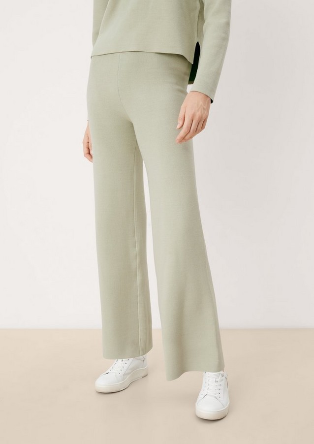 Women Trousers | Regular: knit trousers with a wide leg - HF81001