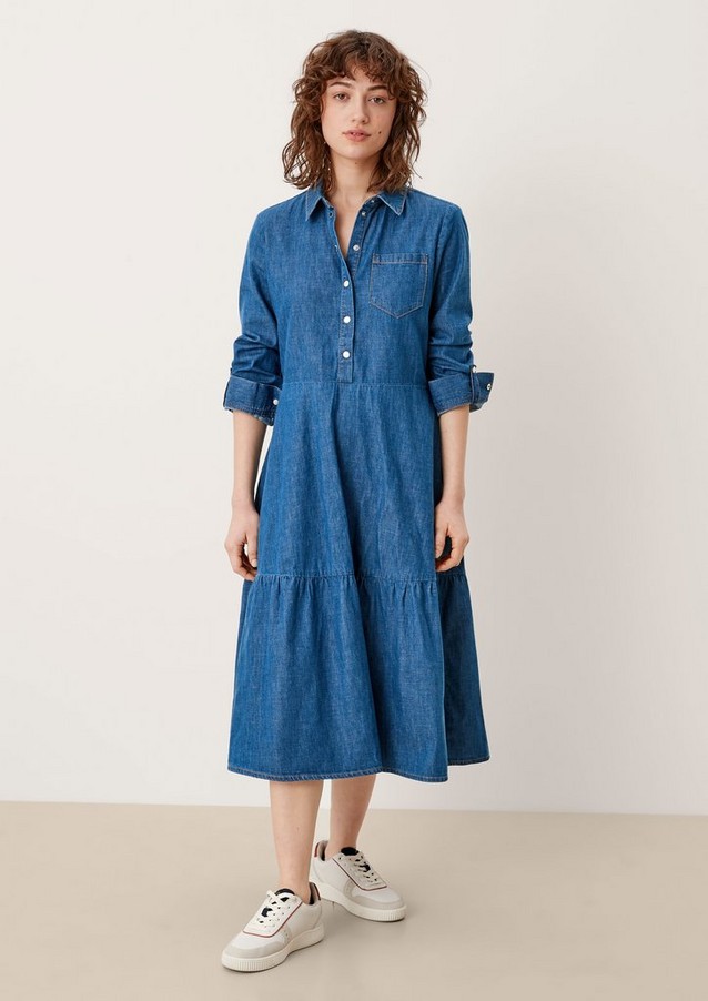 Femmes Robes | Robe en jean dotée d'un col de chemise - EQ28293