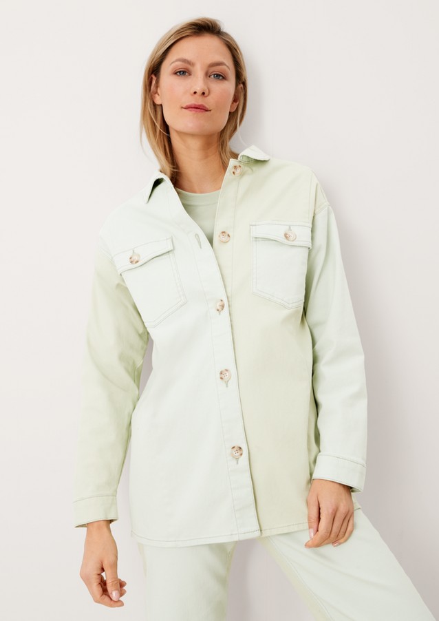 Women Jackets | Shirt jacket with colour blocking - EC07875