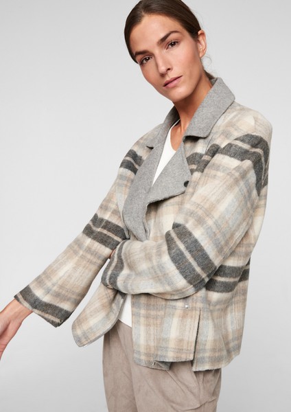 Women Jackets | Check jacket in a wool blend - GA12766