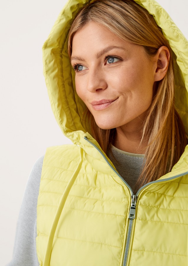 Women Jackets | Quilted body warmer with a hood - ZD14645