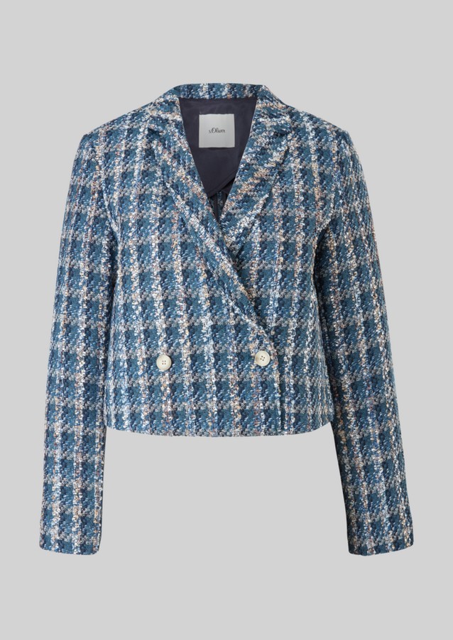 Women Jackets | Short blazer with a bouclé texture - MA80880