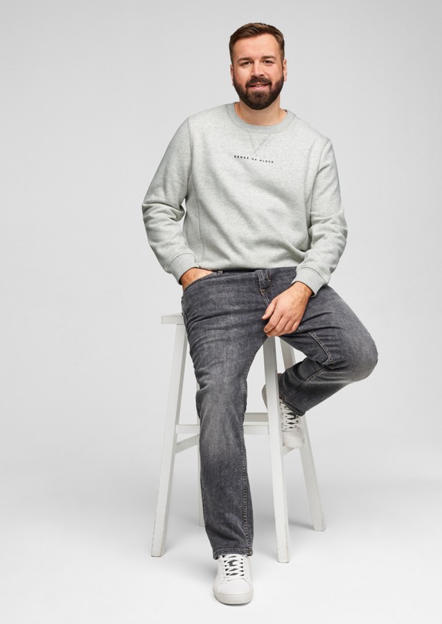 Men Big Sizes | Melange sweatshirt with printed lettering - NE78713