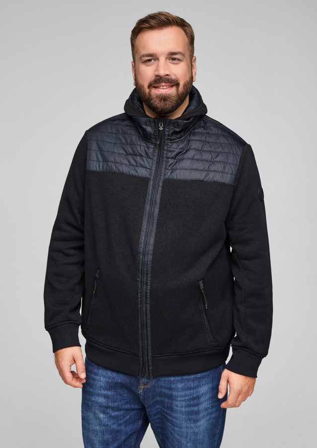 Men Big Sizes | Sweatshirt jacket with a quilted insert - TU96129