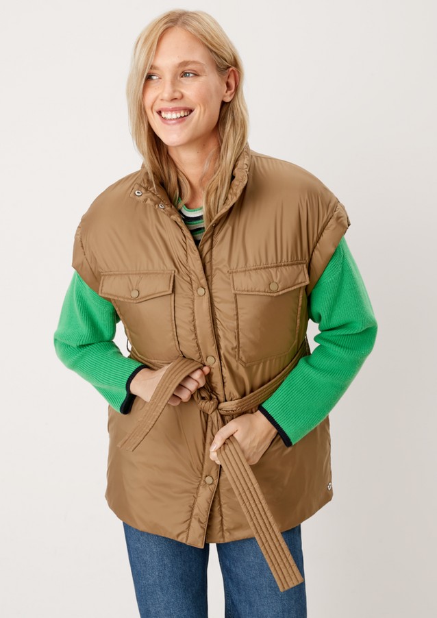 Women Jackets | Padded body warmer with a belt - CX00674