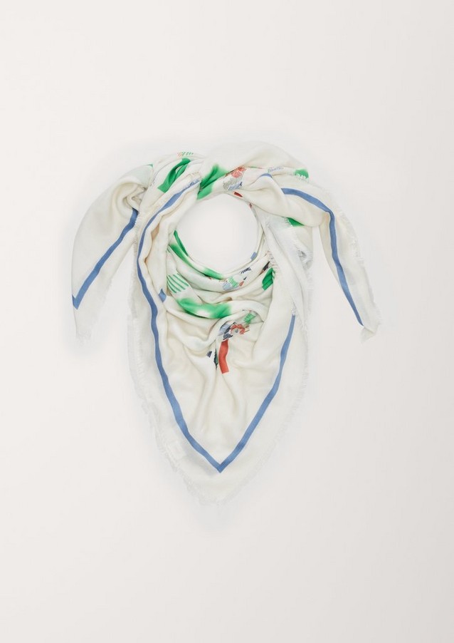 Women Scarves | Scarf with a fringed edge - CJ98479