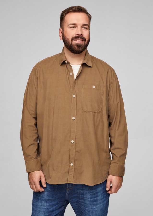 Men Big Sizes | Regular: shirt with a fine corduroy texture - YK43738