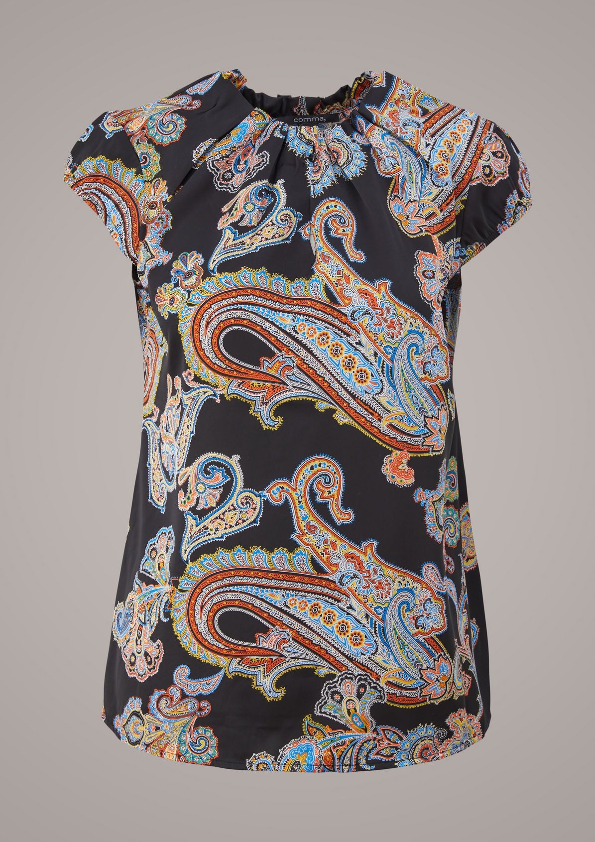 Satin blouse with a paisley pattern from comma