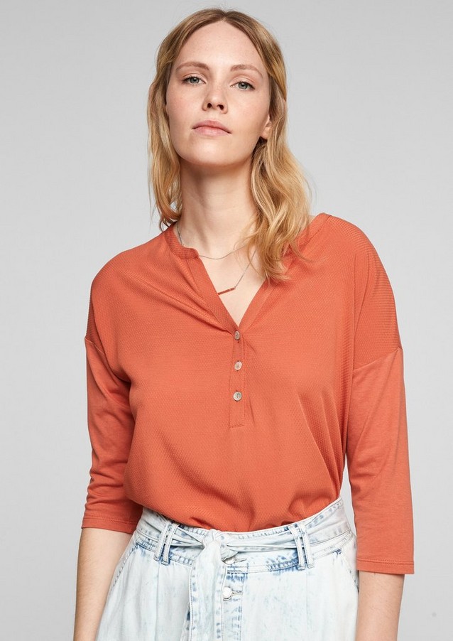 Damen Shirts & Tops | Materialmix-Shirt mit 3/4-Arm - HP68779