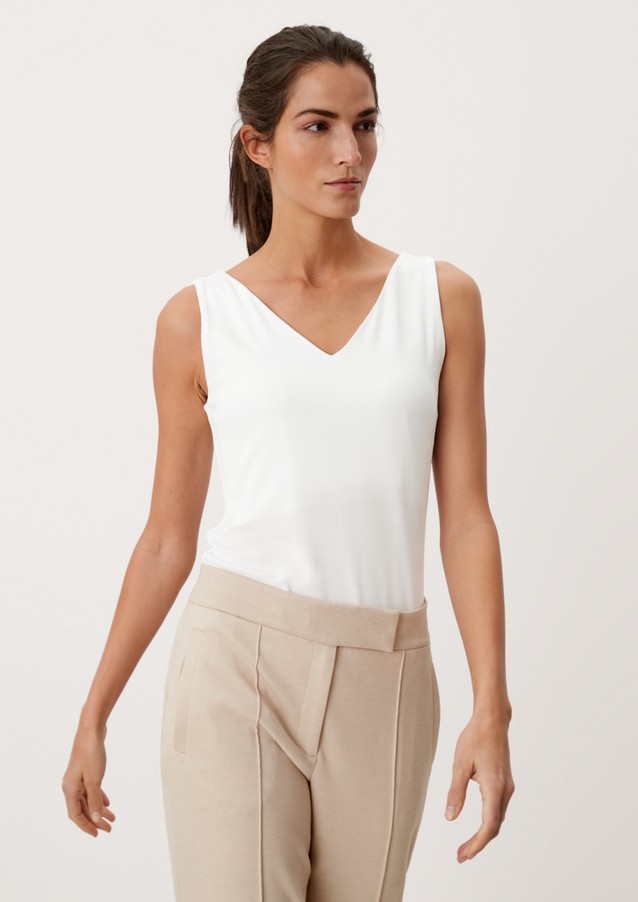 Femmes Shirts & tops | Haut côtelé à encolure au dos - PW01309
