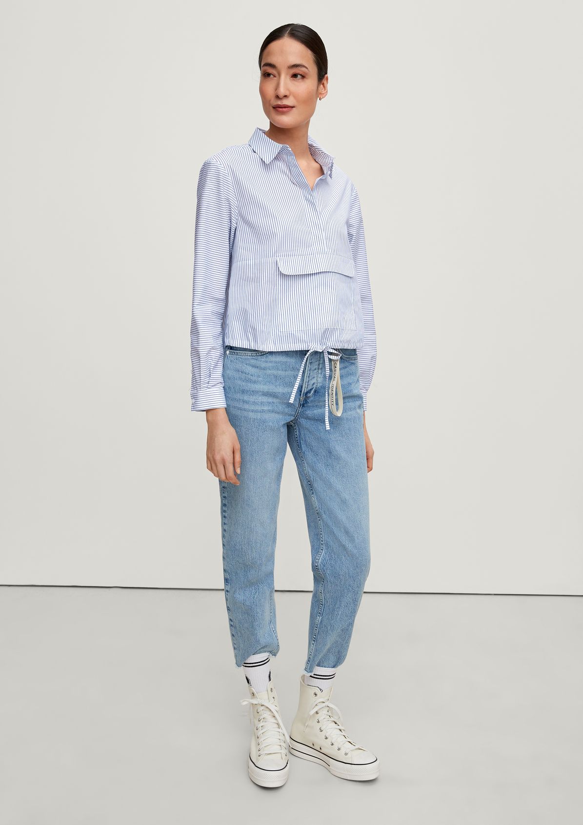 Cotton blouse with a striped pattern from comma