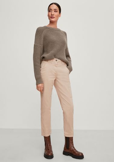Regular: twill trousers in a cargo style from comma