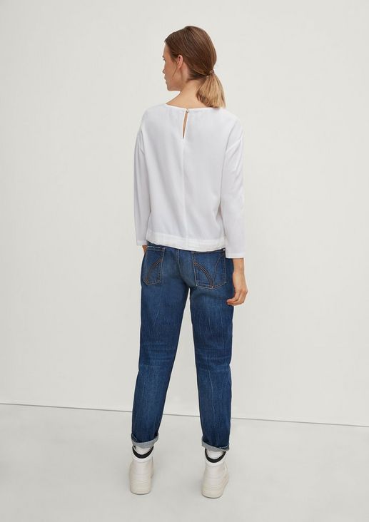Cropped viscose blouse from comma