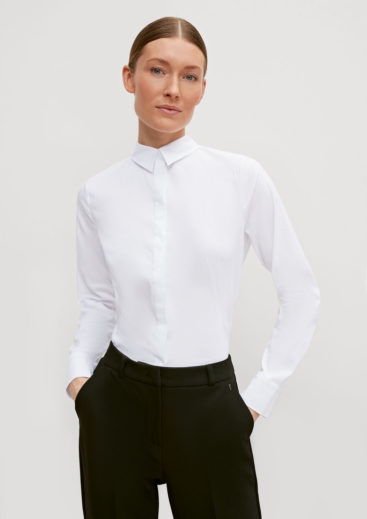 Classic cotton blend blouse from comma