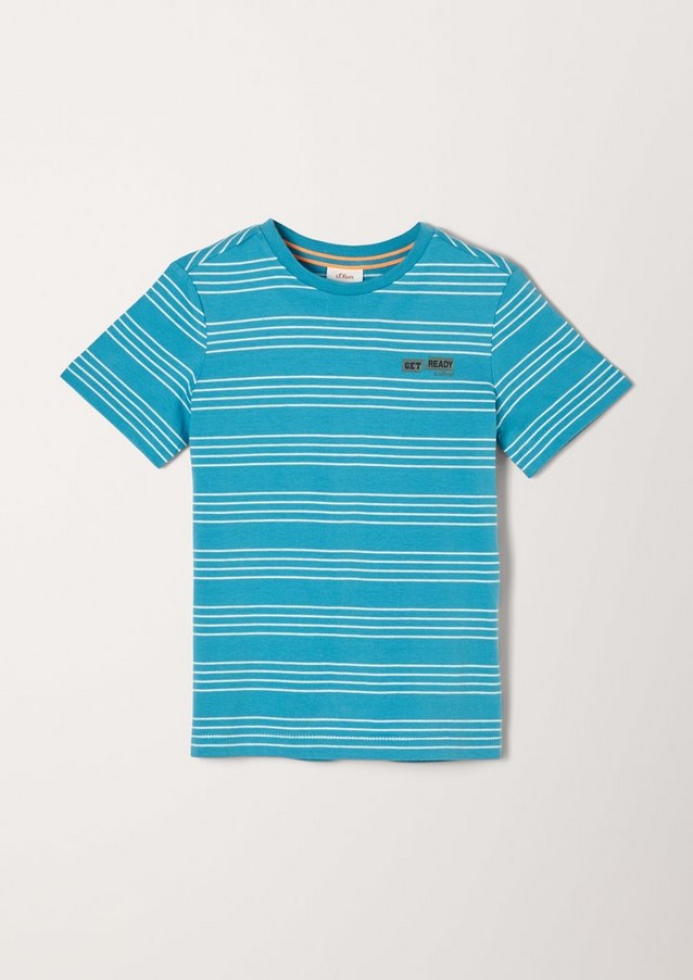 Junior Kids (sizes 92-140) | Striped T-shirt with printed lettering - JB47746