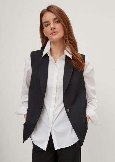 Elegant waistcoat in blended viscose from comma