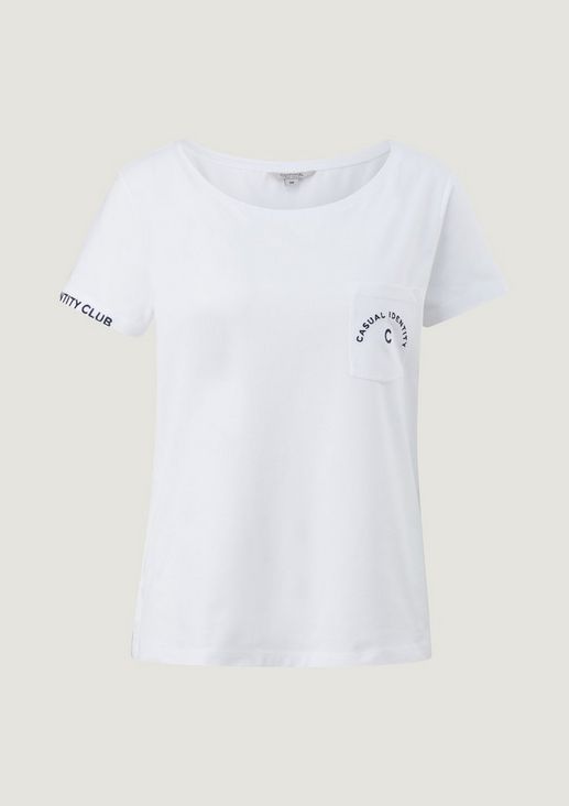 T-shirt en jersey animé d'une inscription de Comma