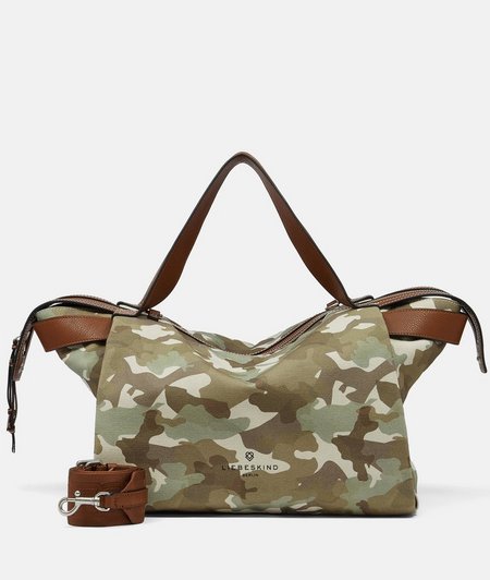 Large cotton bag with a camouflage pattern from liebeskind