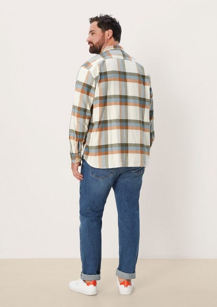 Men Big Sizes | Regular: twill shirt with a check pattern - HX37136