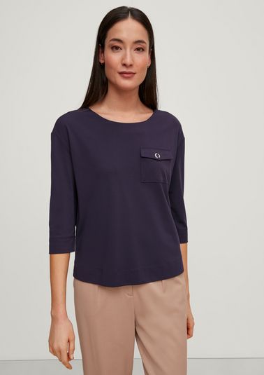 Viscose top with a patch breast pocket from comma