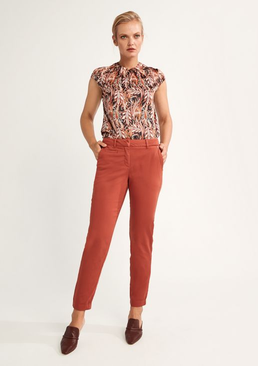 Regular: stretch trousers in a solid colour from comma