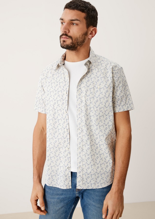 Herren Hemden | Regular: Kurzarmhemd mit Allover-Print - EJ14840
