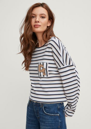 Long sleeve top with logo motif from comma