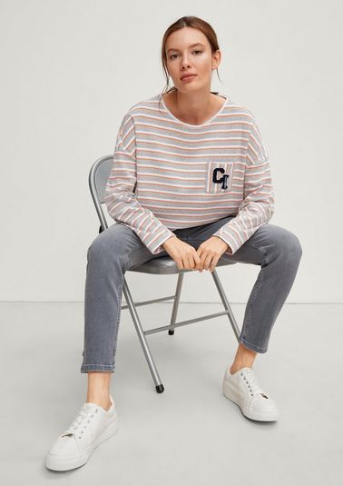 Long sleeve top with logo motif from comma
