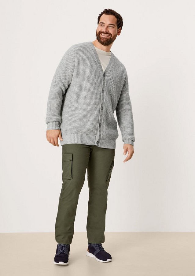 Men Big Sizes | Textured knit cardigan - WX54152