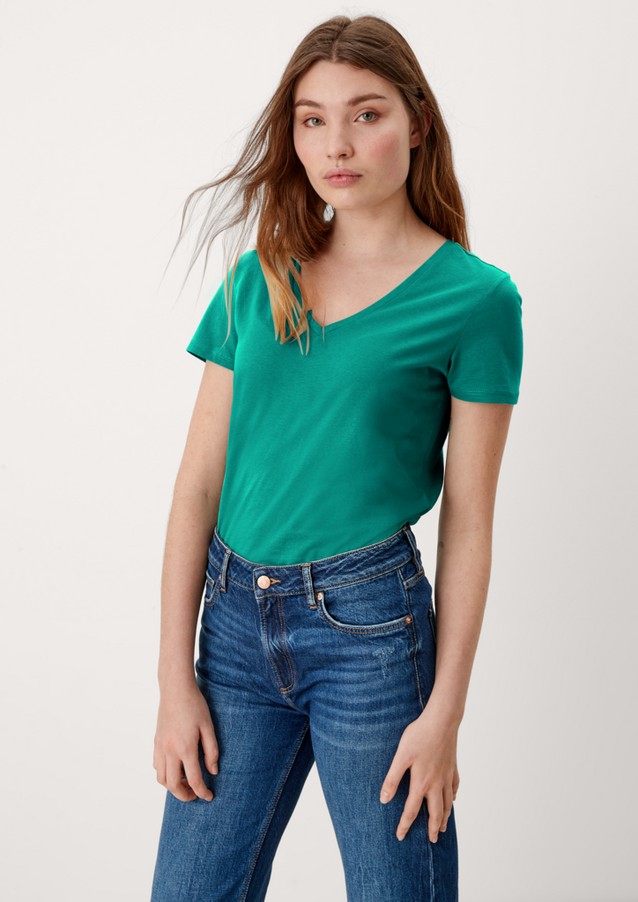 Damen Shirts & Tops | T-Shirt mit V-Ausschnitt - KF38031