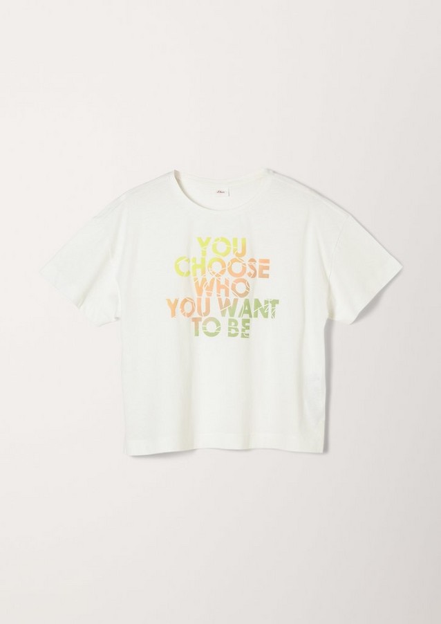 Junior Girls (sizes 134-176) | Cropped T-shirt with lettering - FG42049