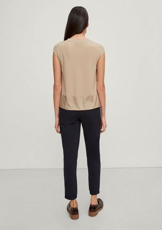 Jersey top with a nylon detail from comma