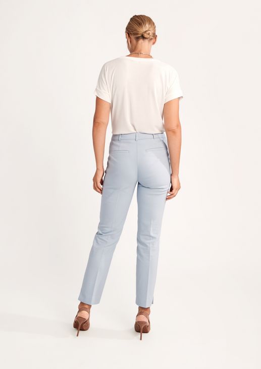 Slim: cotton satin trousers from comma
