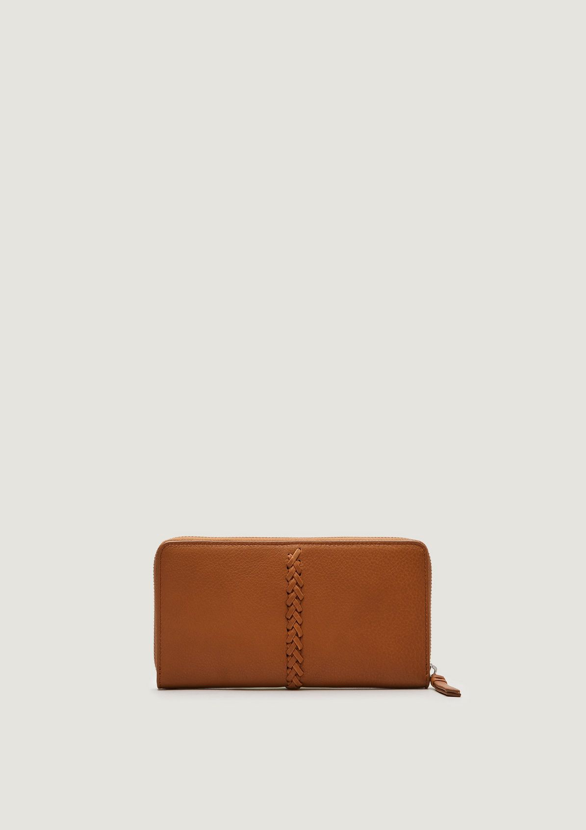 Leather purse with braided detail from comma