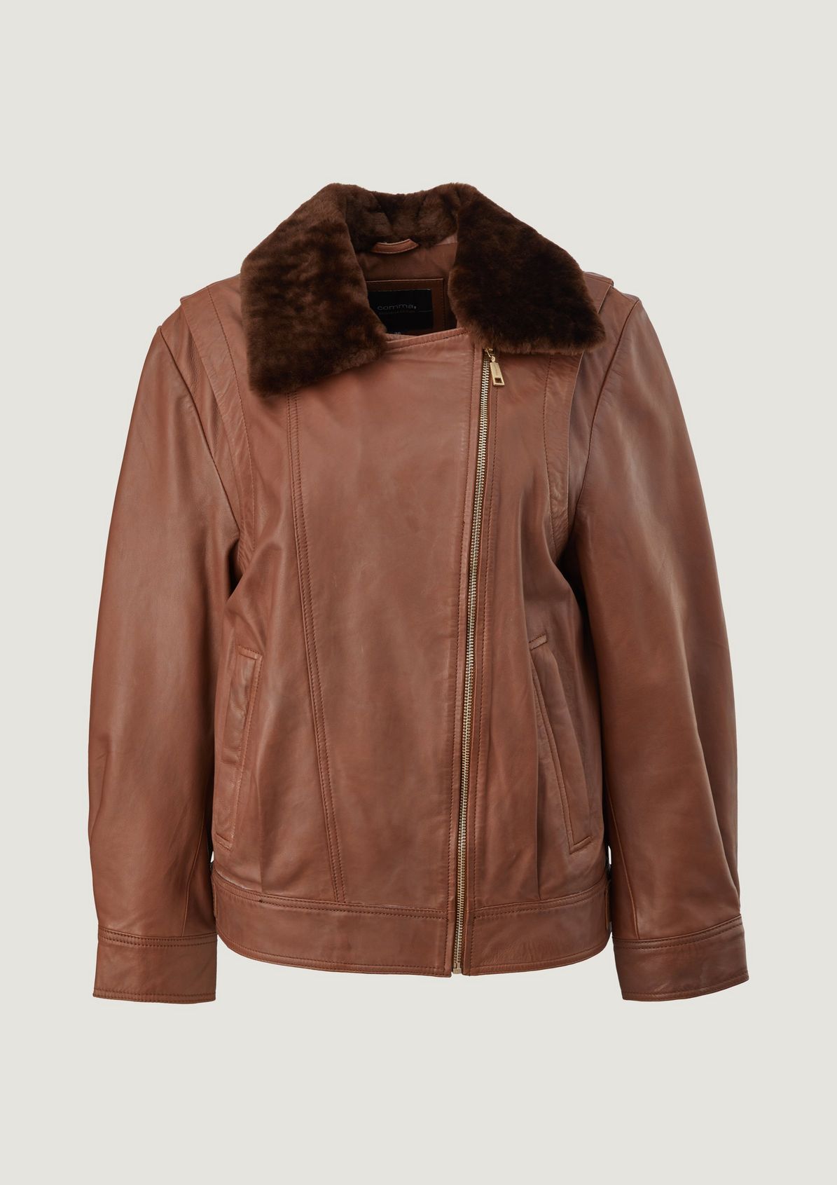 Leather biker jacket from comma